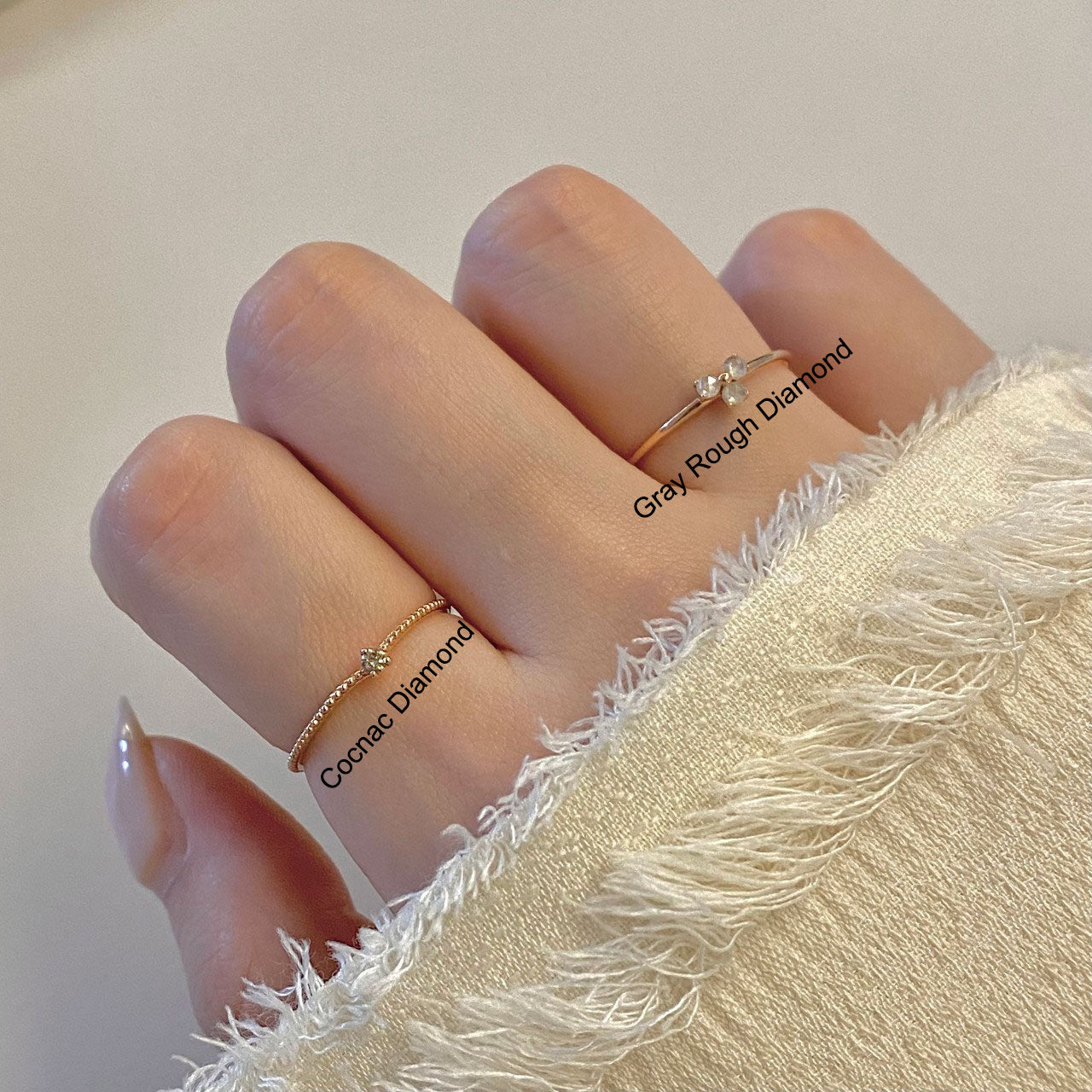 Diamond Flower Ring Set