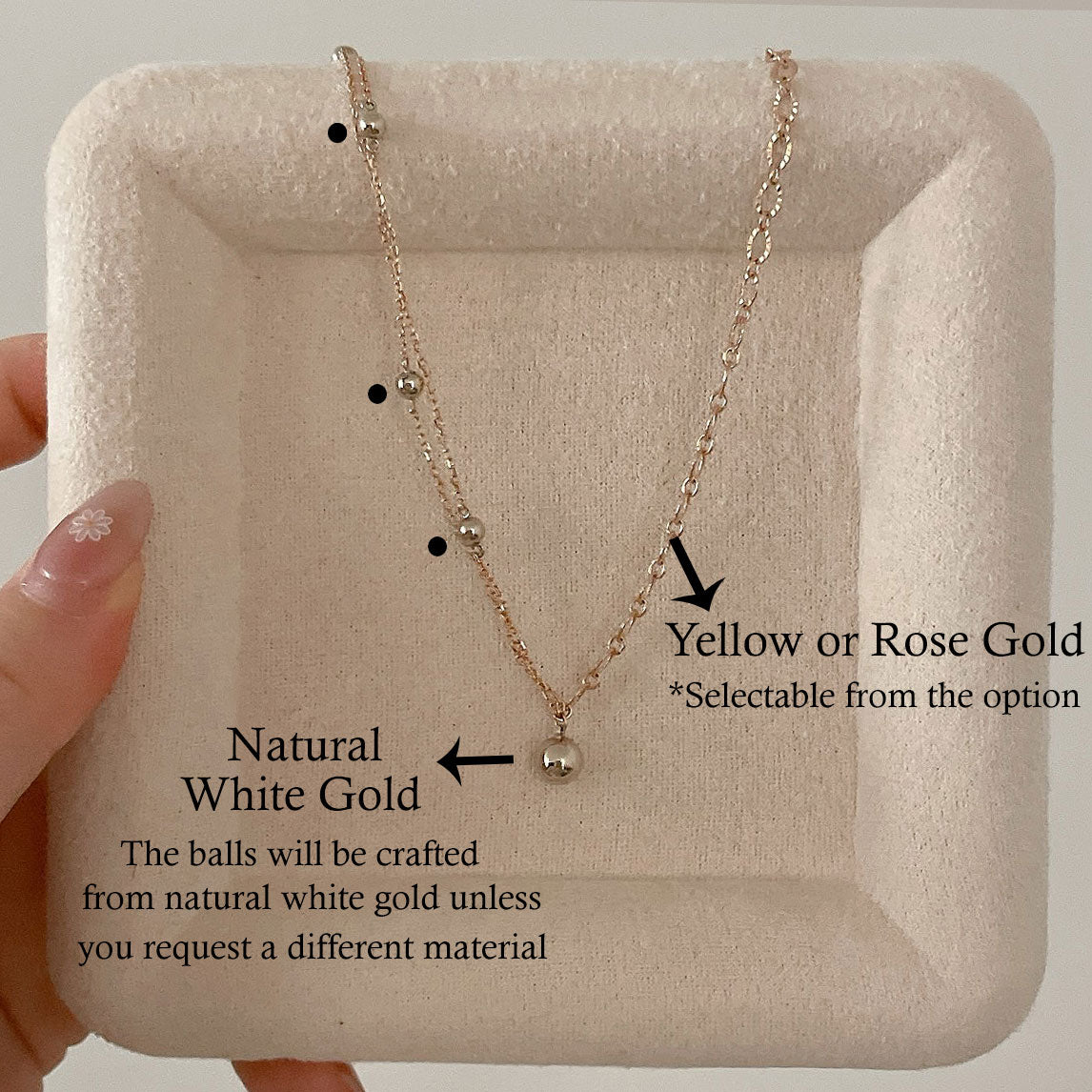 Two Tone Ball Chain Necklace
