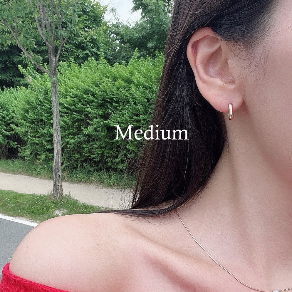 Rectangle Huggie Earrings