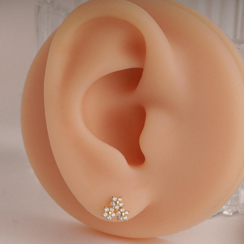 Flower Cluster Stud Earrings