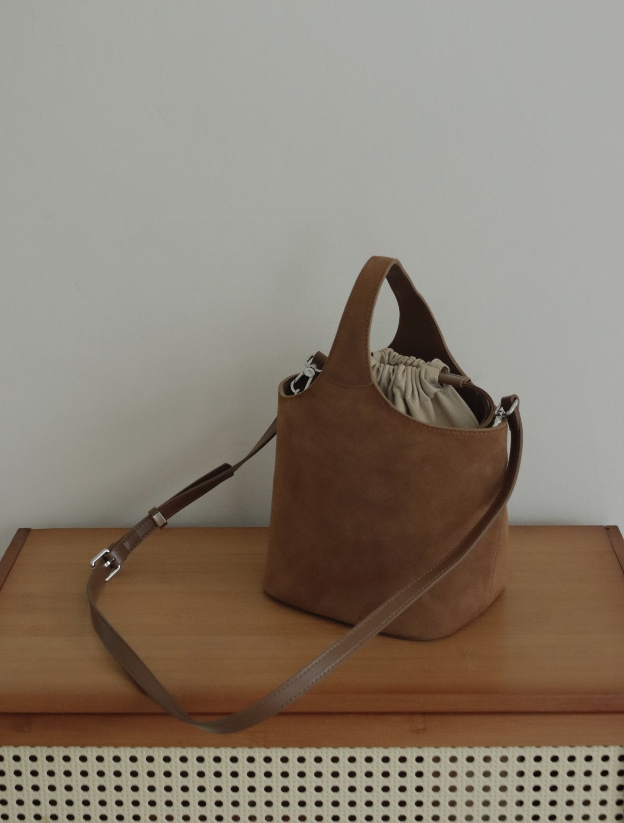 Suede Bucket Bag