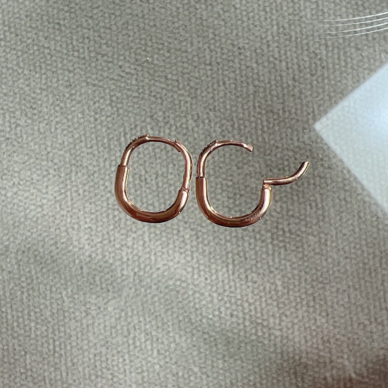 Rounded Square Huggie Earrings