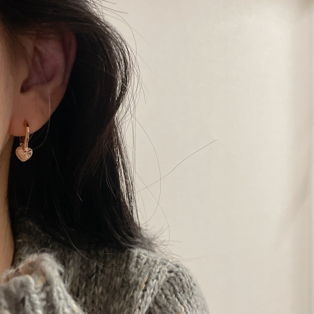Heart Huggie Earrings
