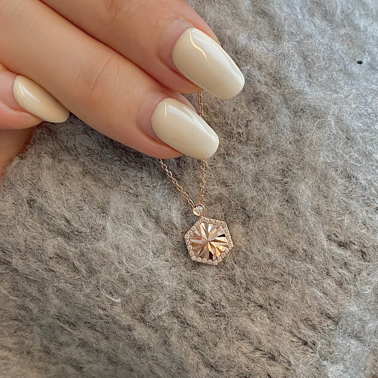 Hexagon Diamond Necklace