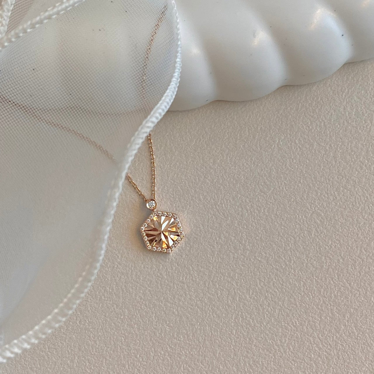 Hexagon Diamond Necklace