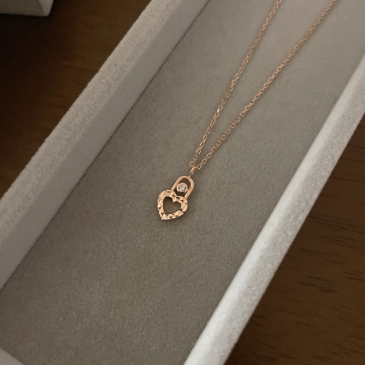 Heart Lock Necklace with Diamond