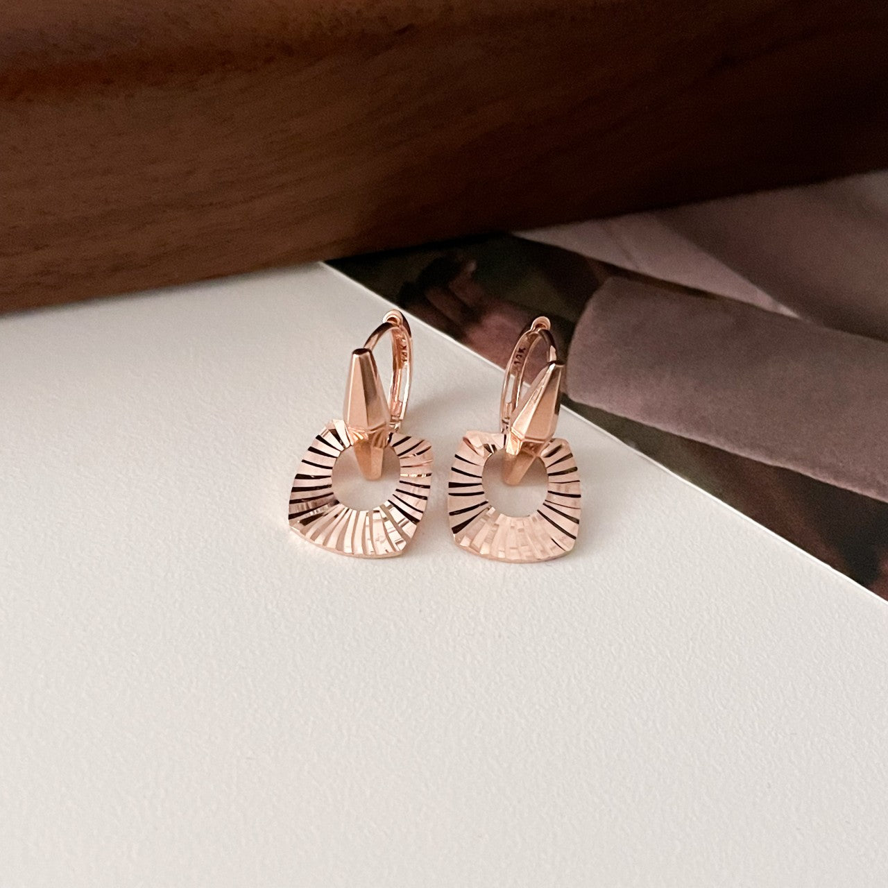 Open Square Drop Earrings