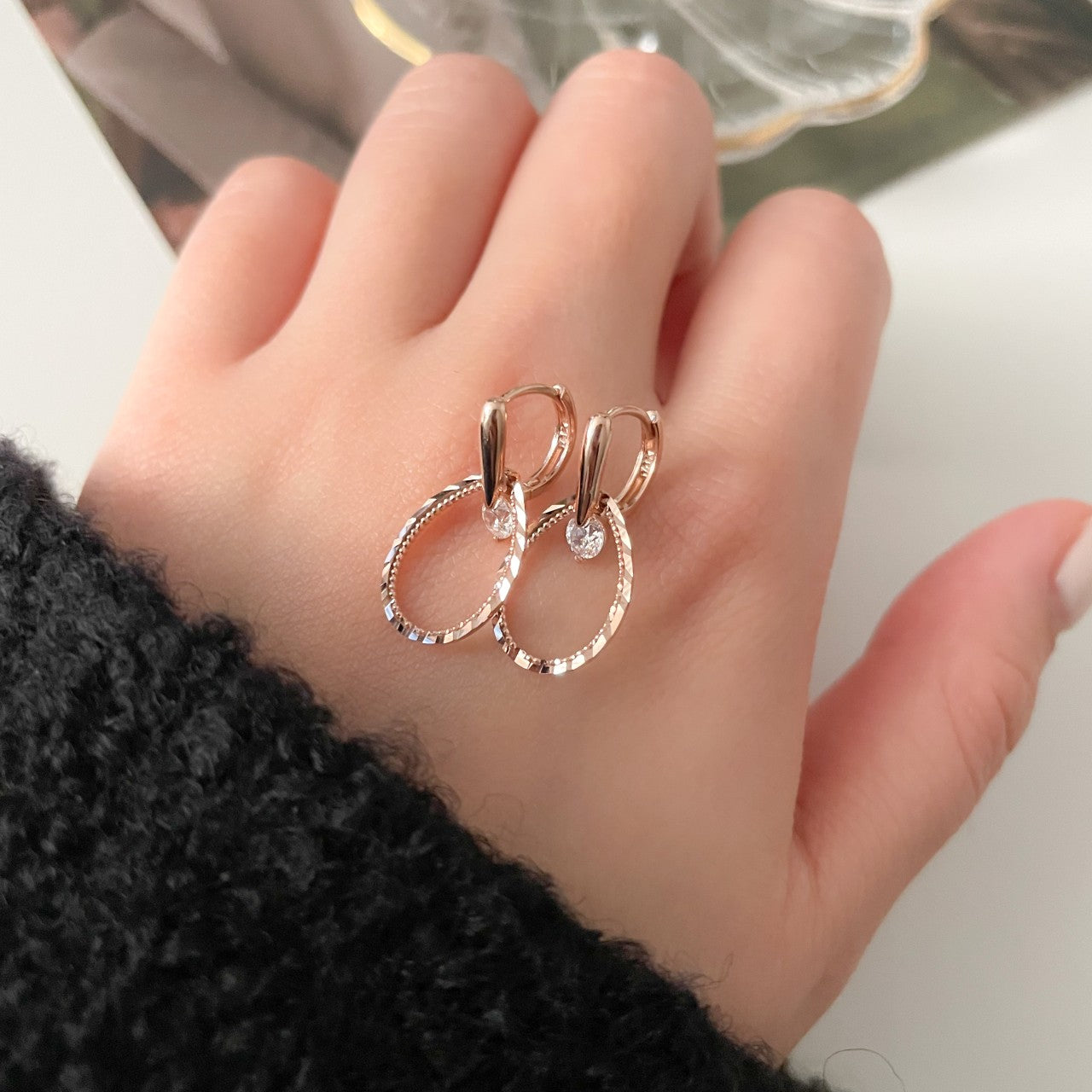 Open Circle Drop Earrings