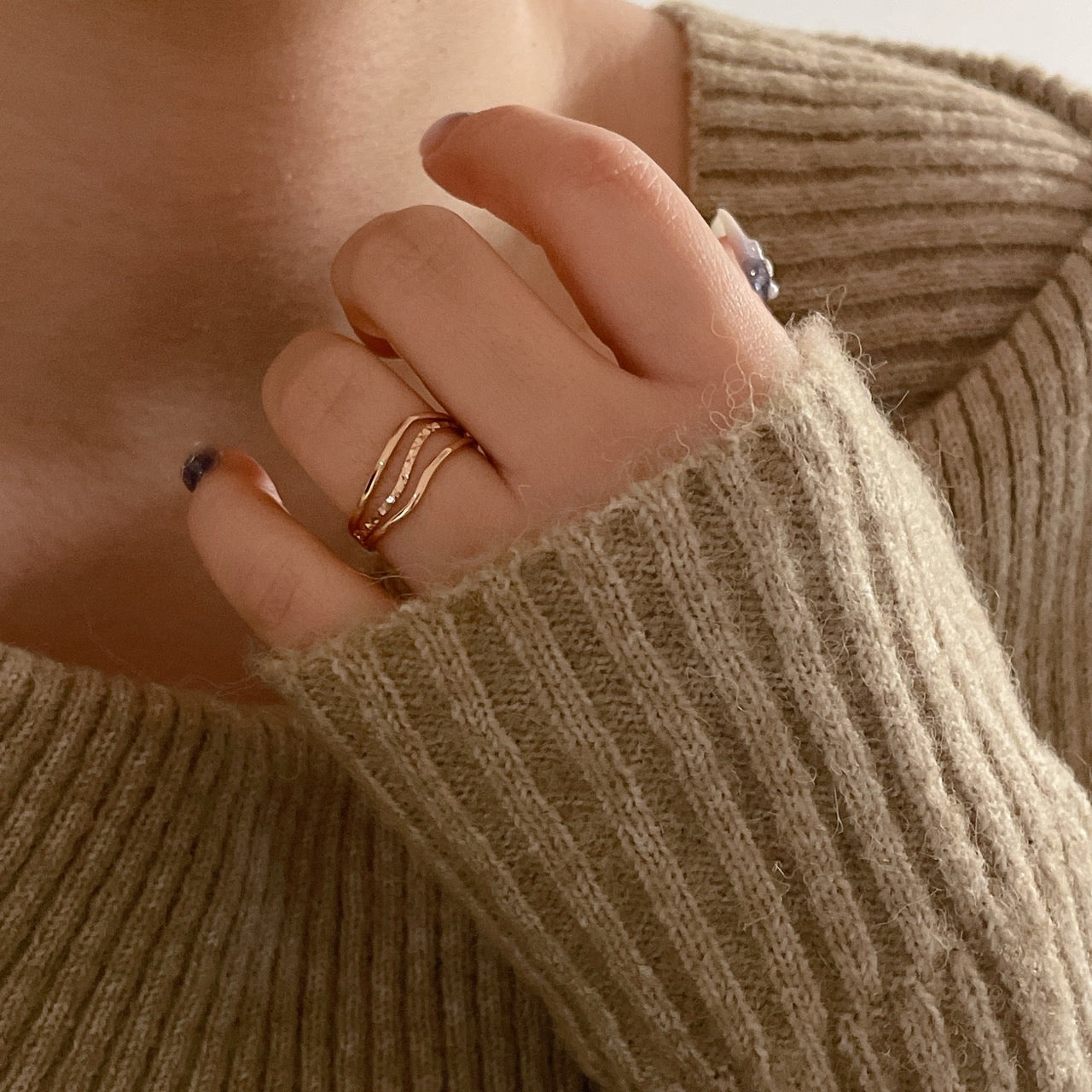 Triple Line Ring