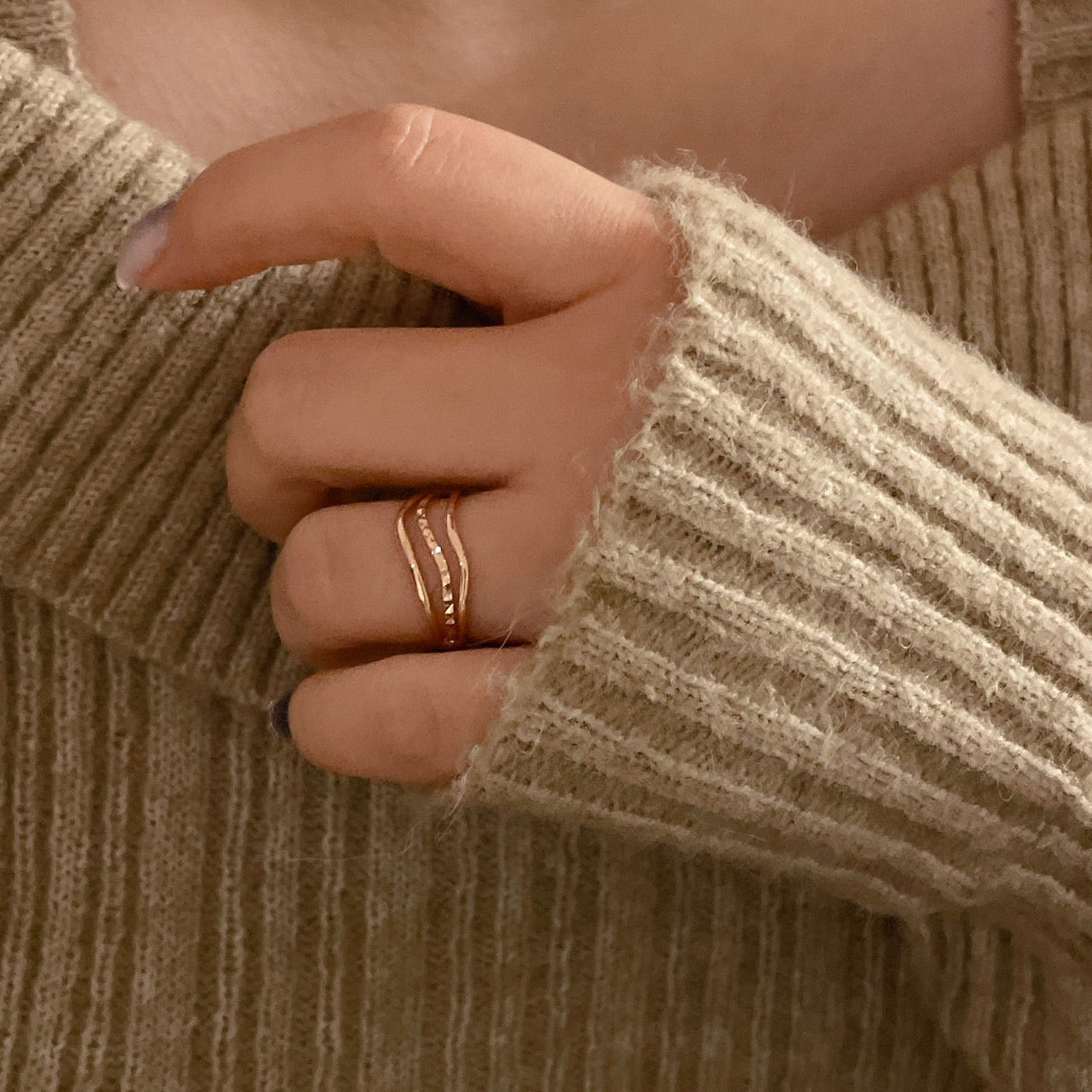 Triple Line Ring