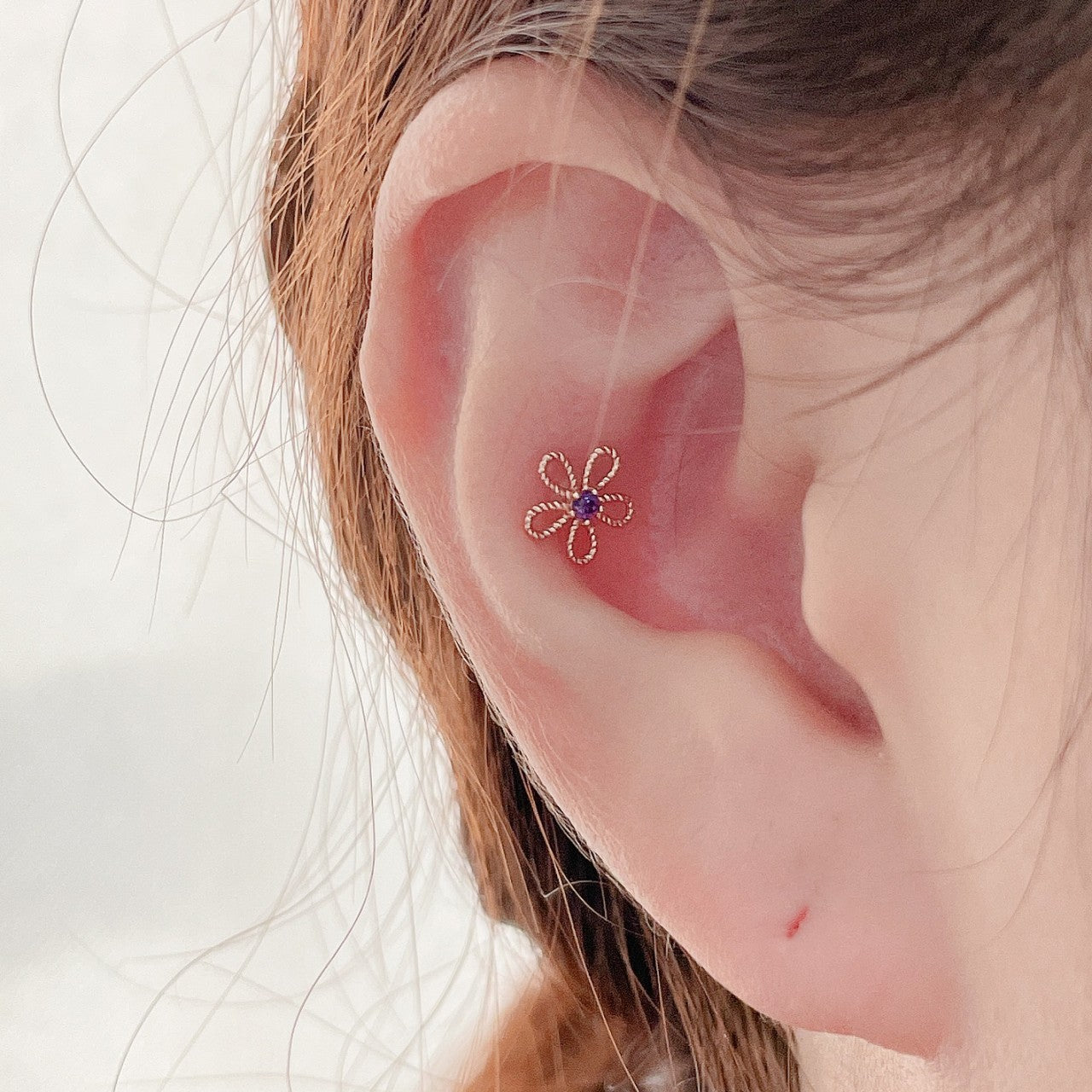 Purple Q Flower Piercing