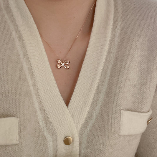 Bow Diamond Necklace