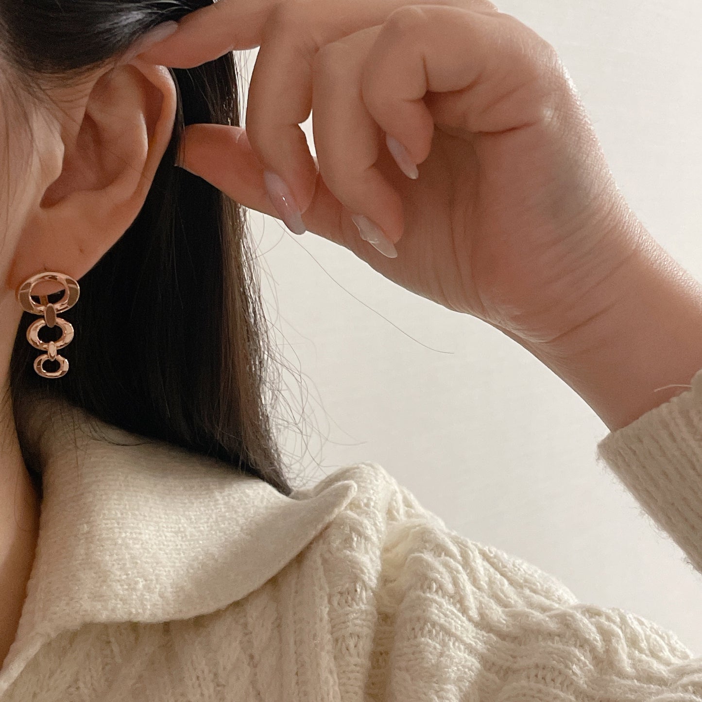 Triple Drop Link Earrings
