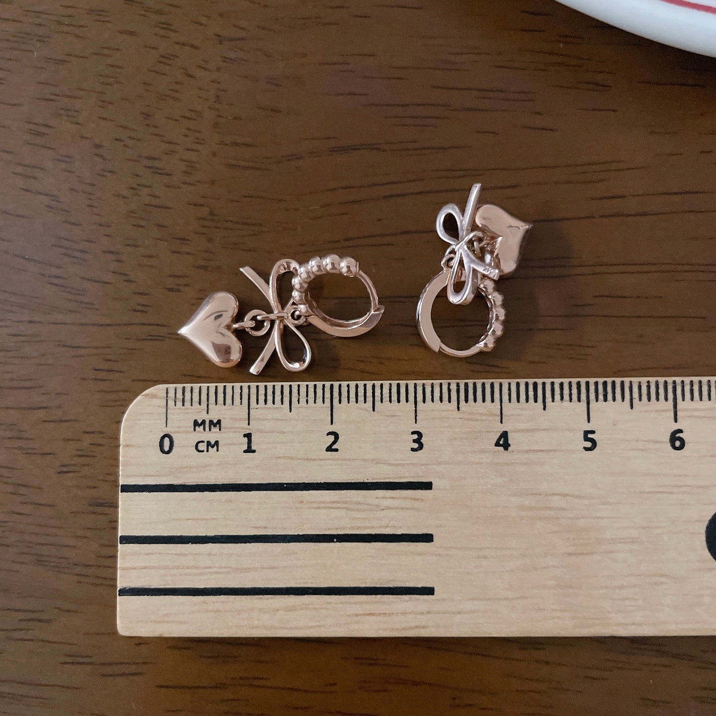 Bow Heart Dangle Earrings