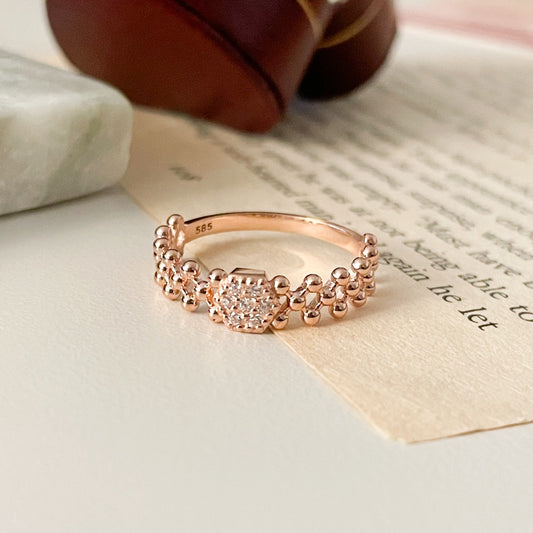 Bead CZ Ring