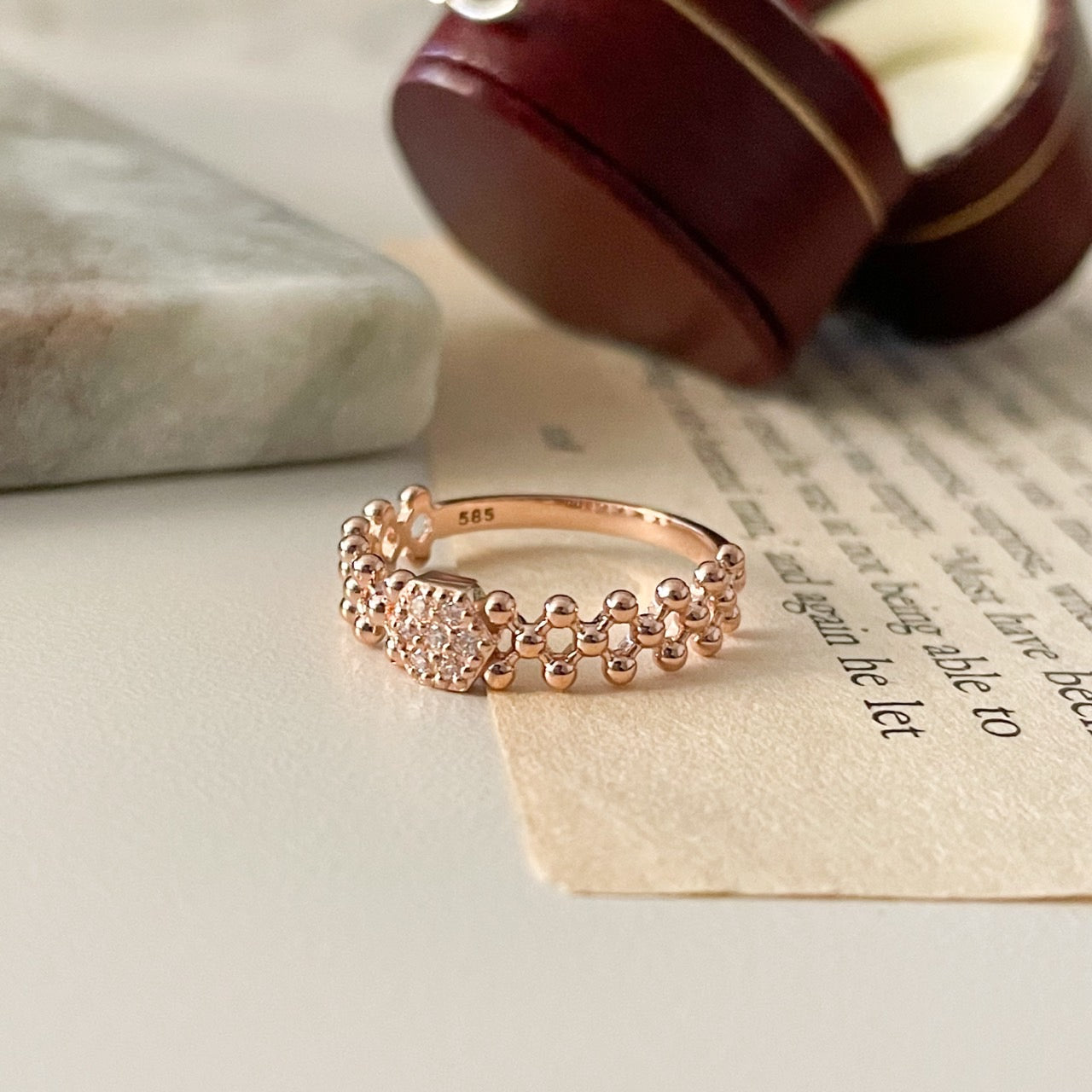 Bead CZ Ring