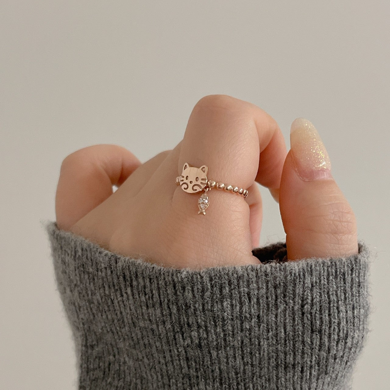 Cat Charm Ring