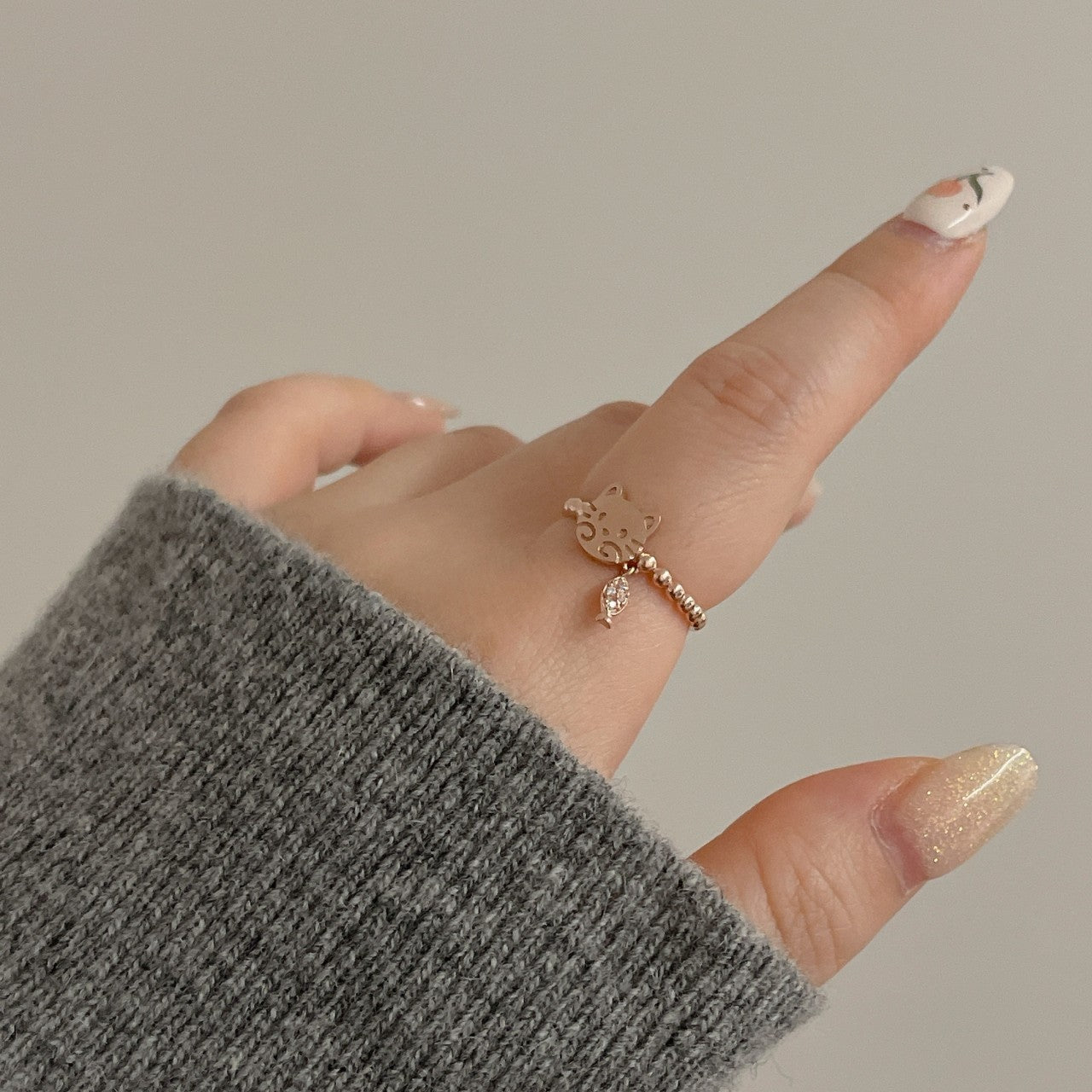 Cat Charm Ring