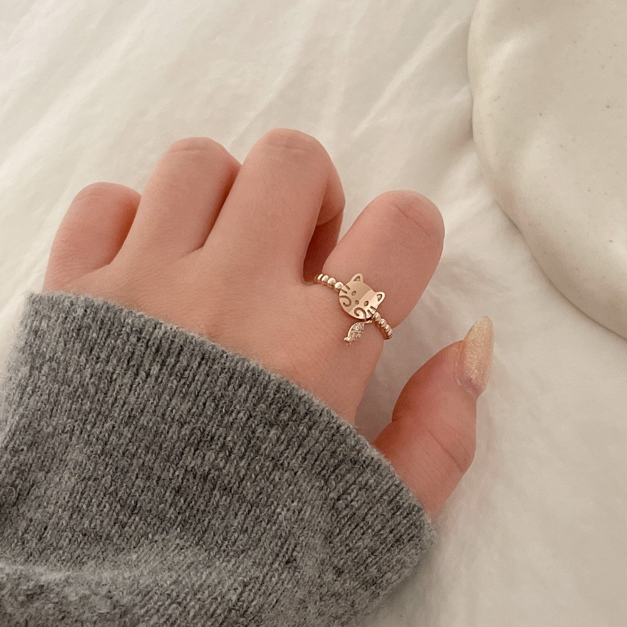 Cat Charm Ring