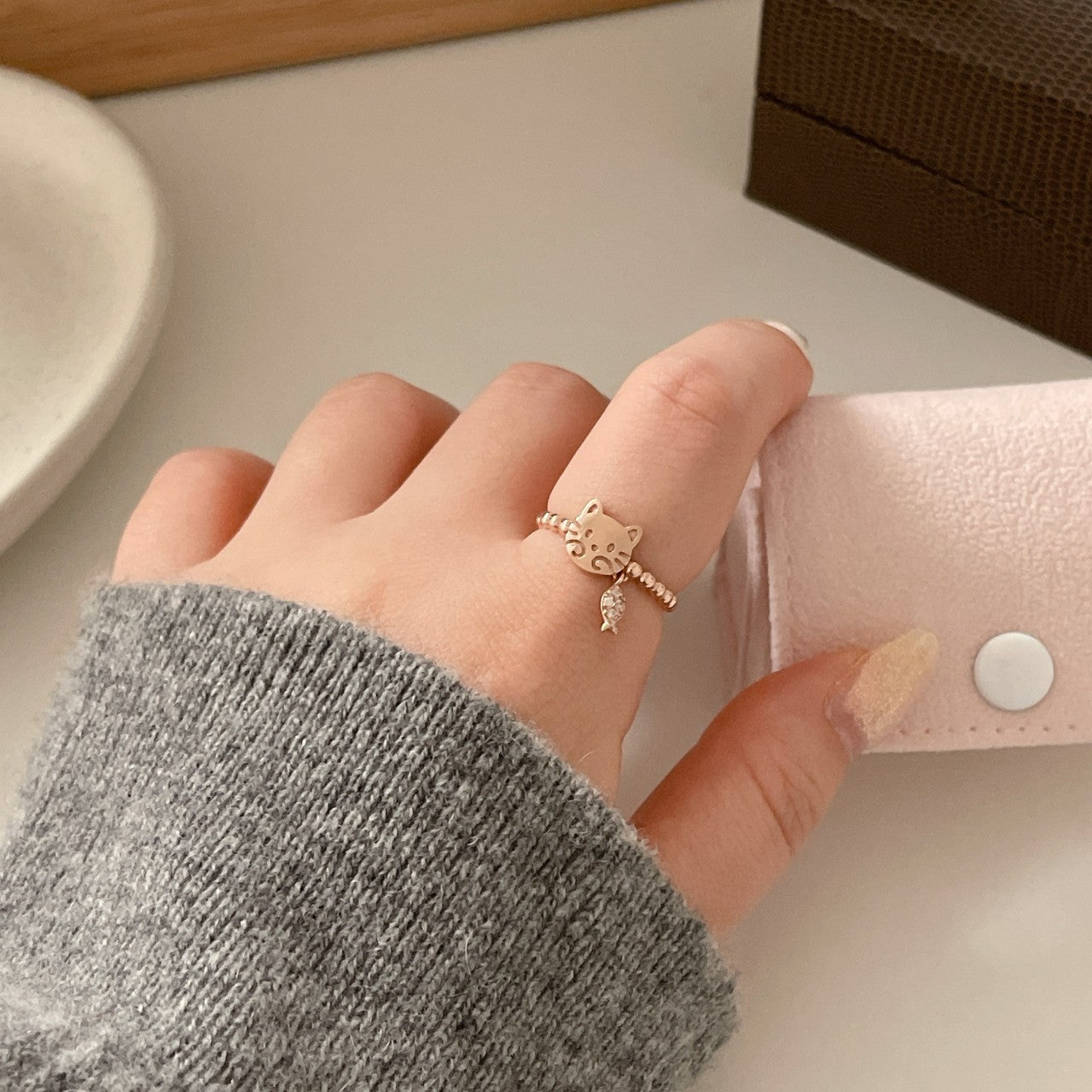 Cat Charm Ring