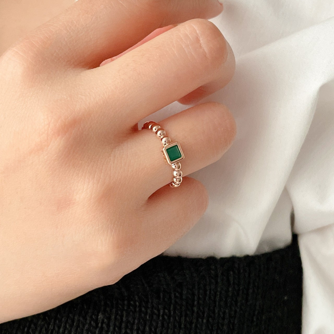 Green Onyx Antique Ring