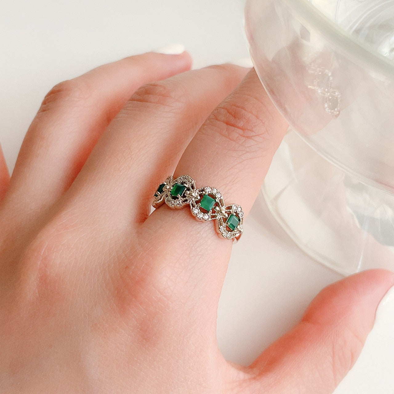 Green Onyx Antique Ring