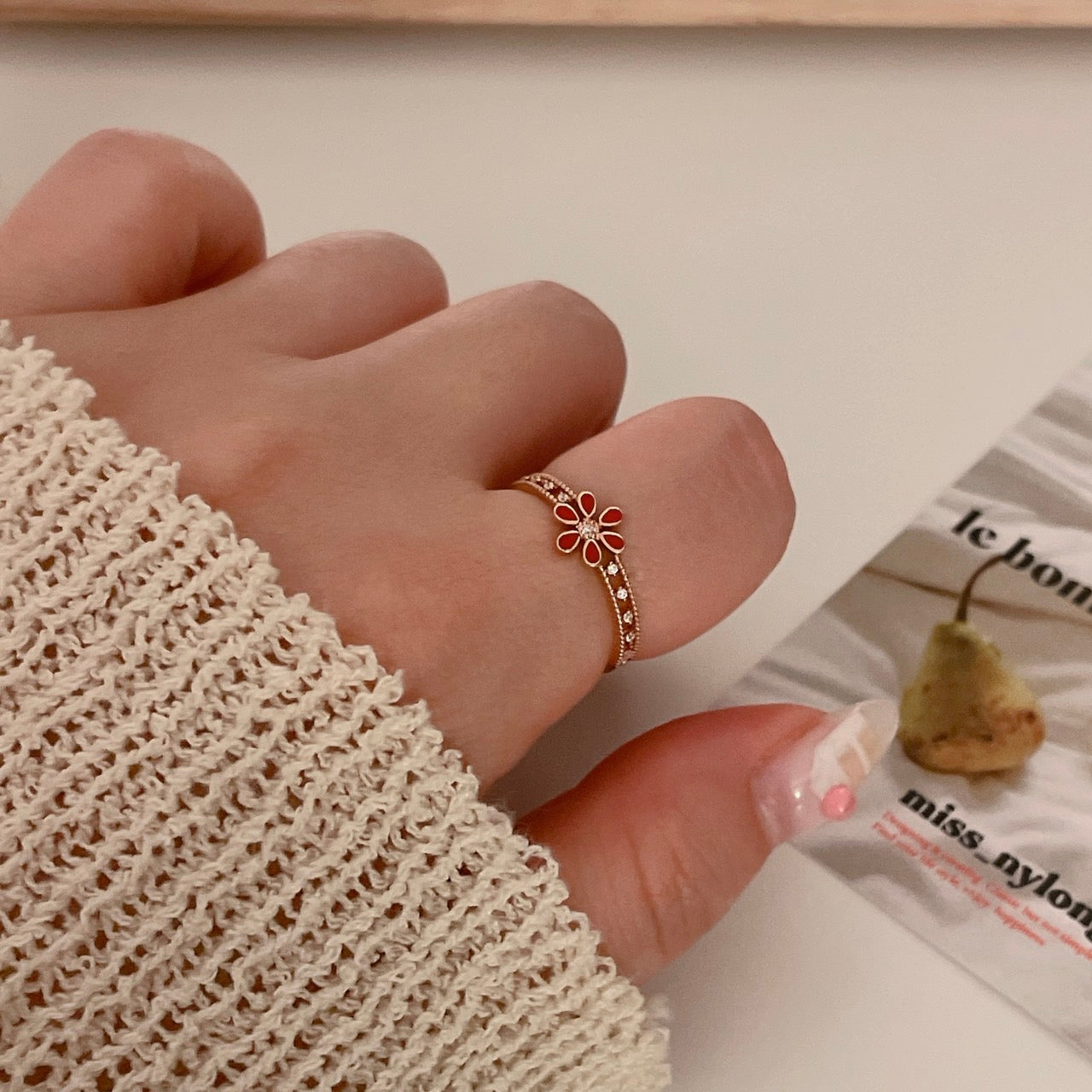 Epoxy Flower Ring