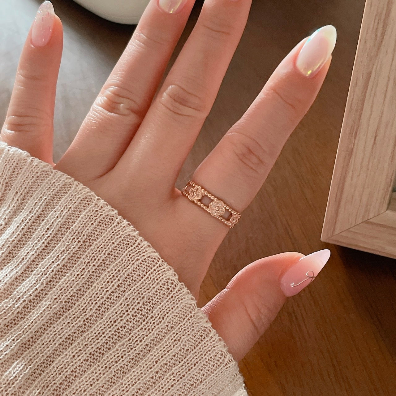 Flower Double Row Ring