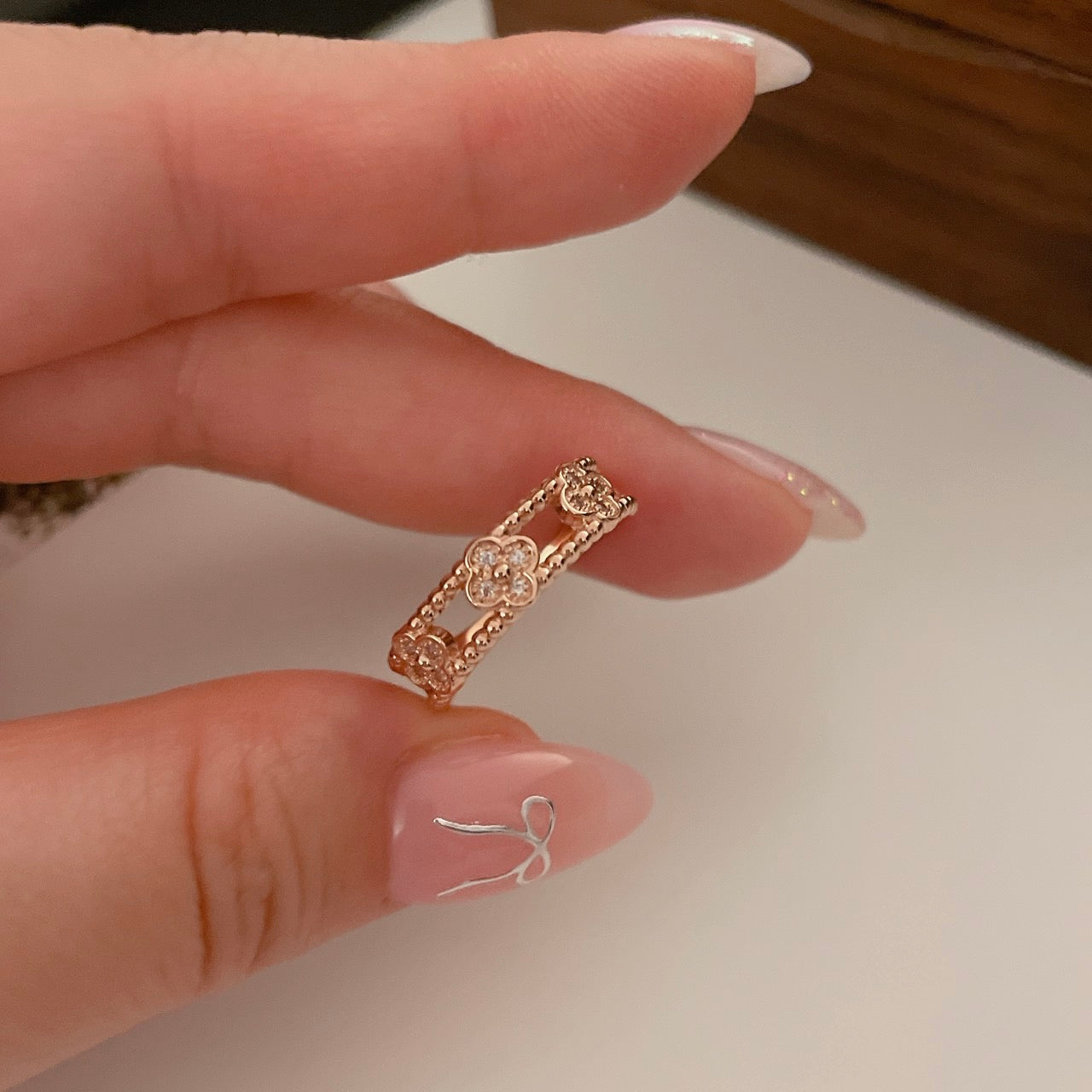 Flower Double Row Ring