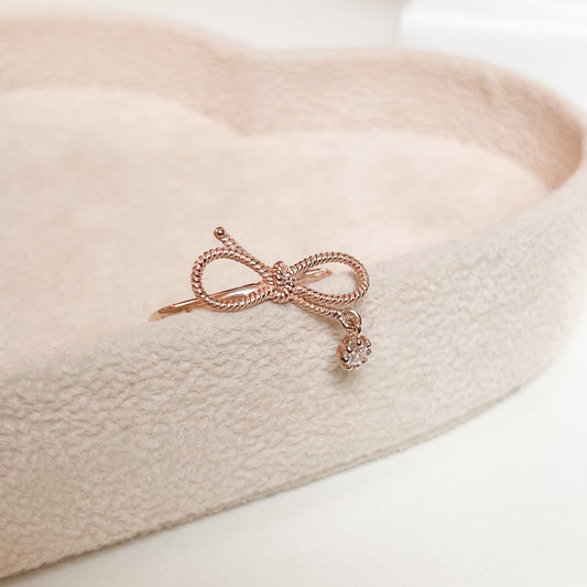 Bow CZ Charm Ring