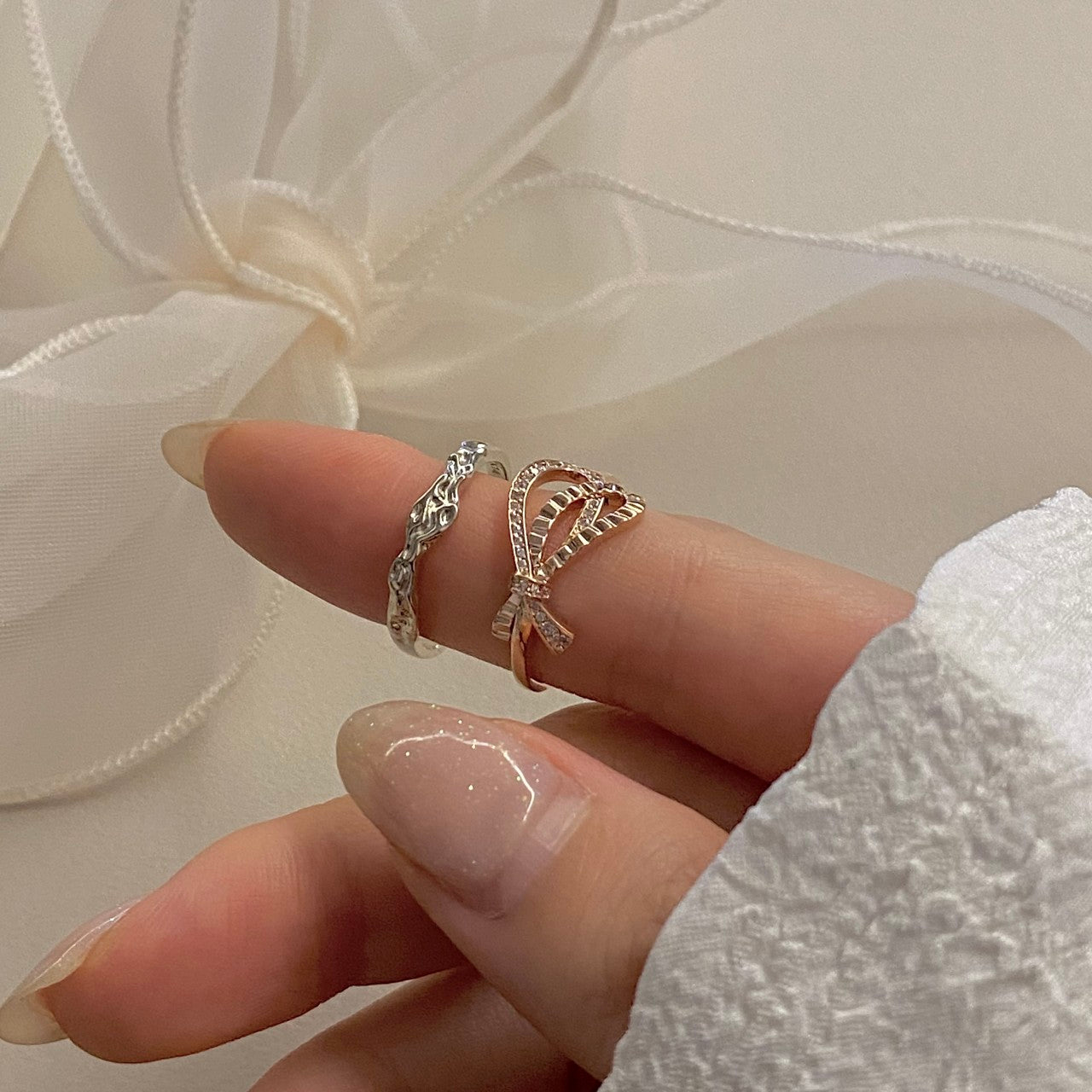 Bow and Texture Ring