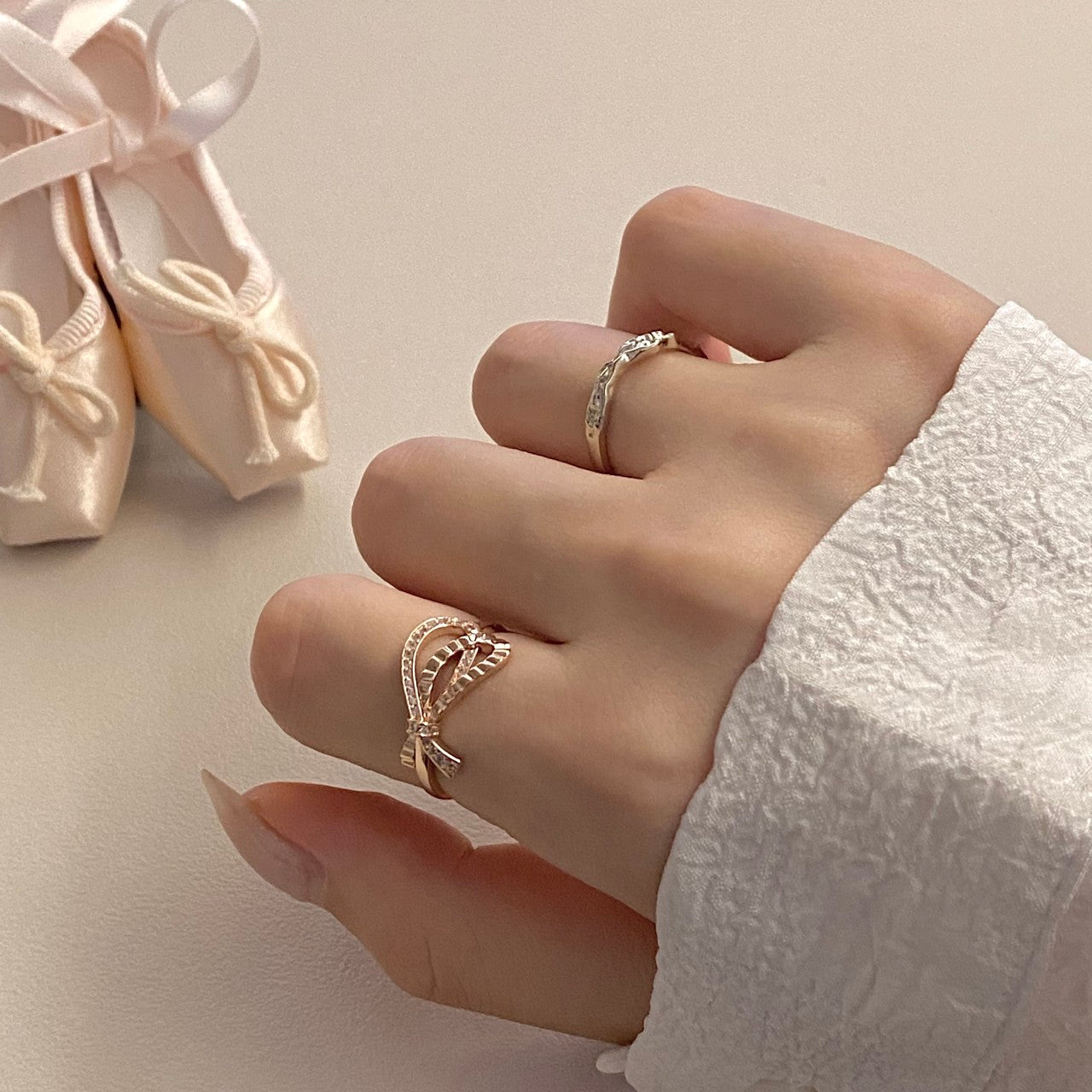 Bow and Texture Ring