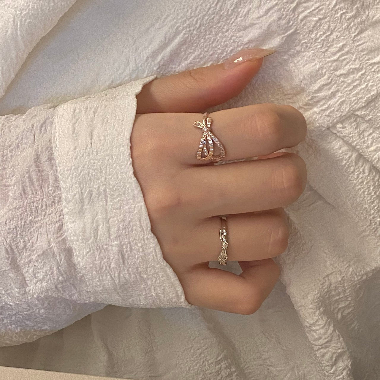 Bow and Texture Ring