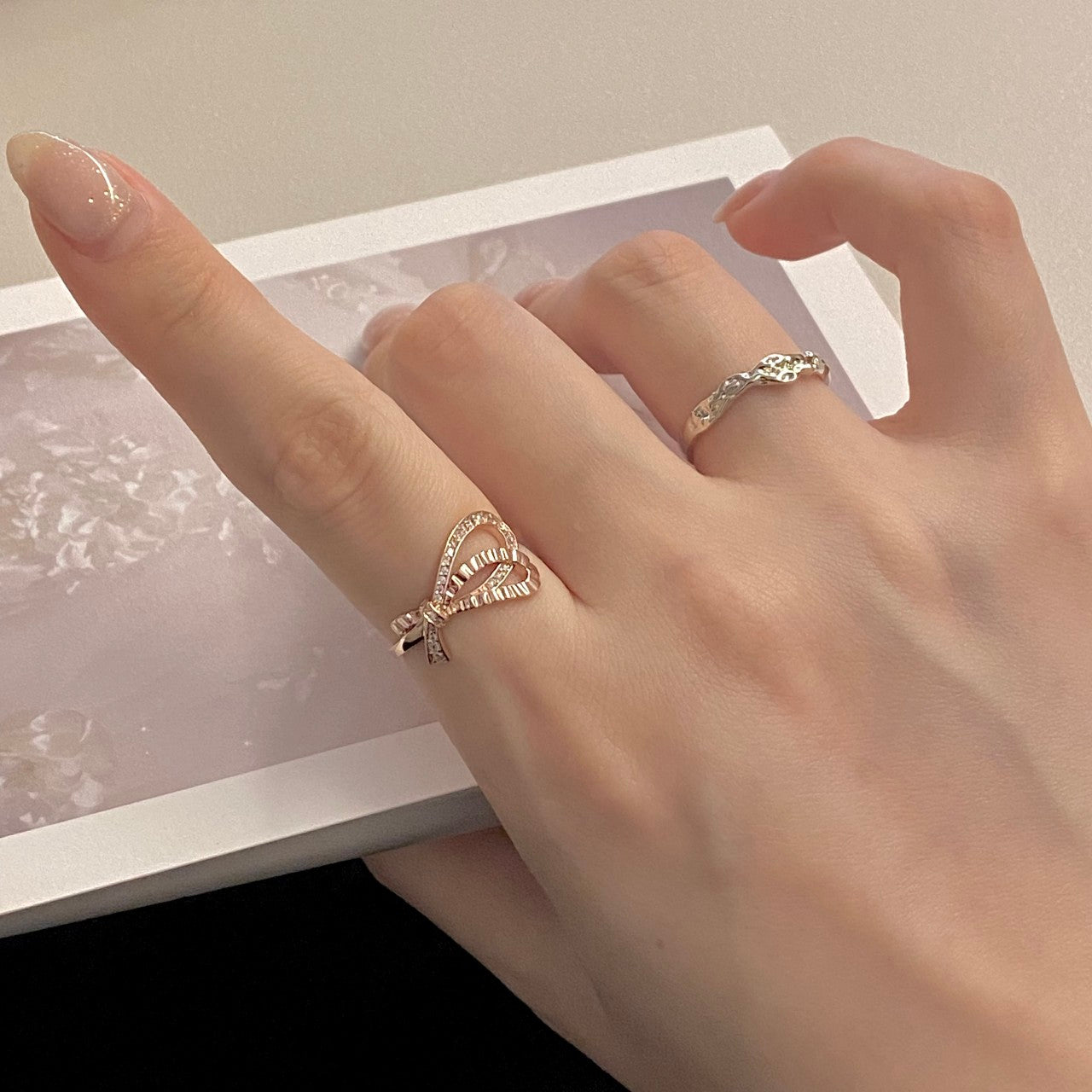 Bow and Texture Ring