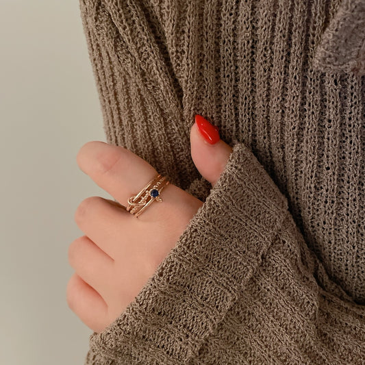 Blue P. Three Connector Ring