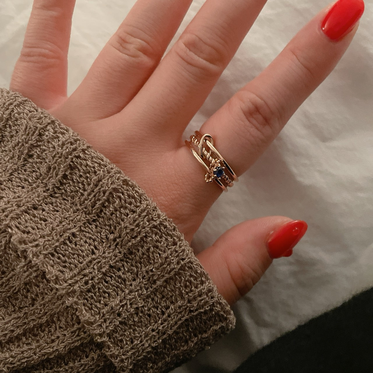 Blue P. Three Connector Ring