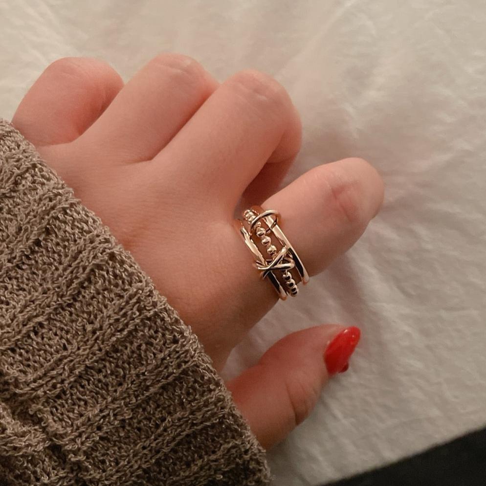 Bold Three Connector Ring