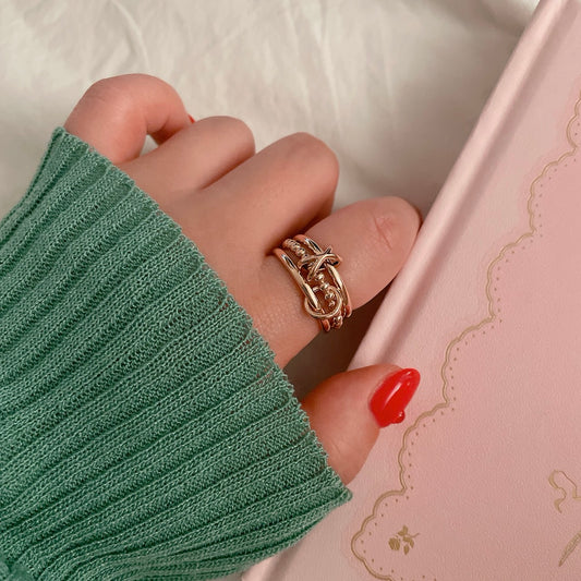 Bold Three Connector Ring