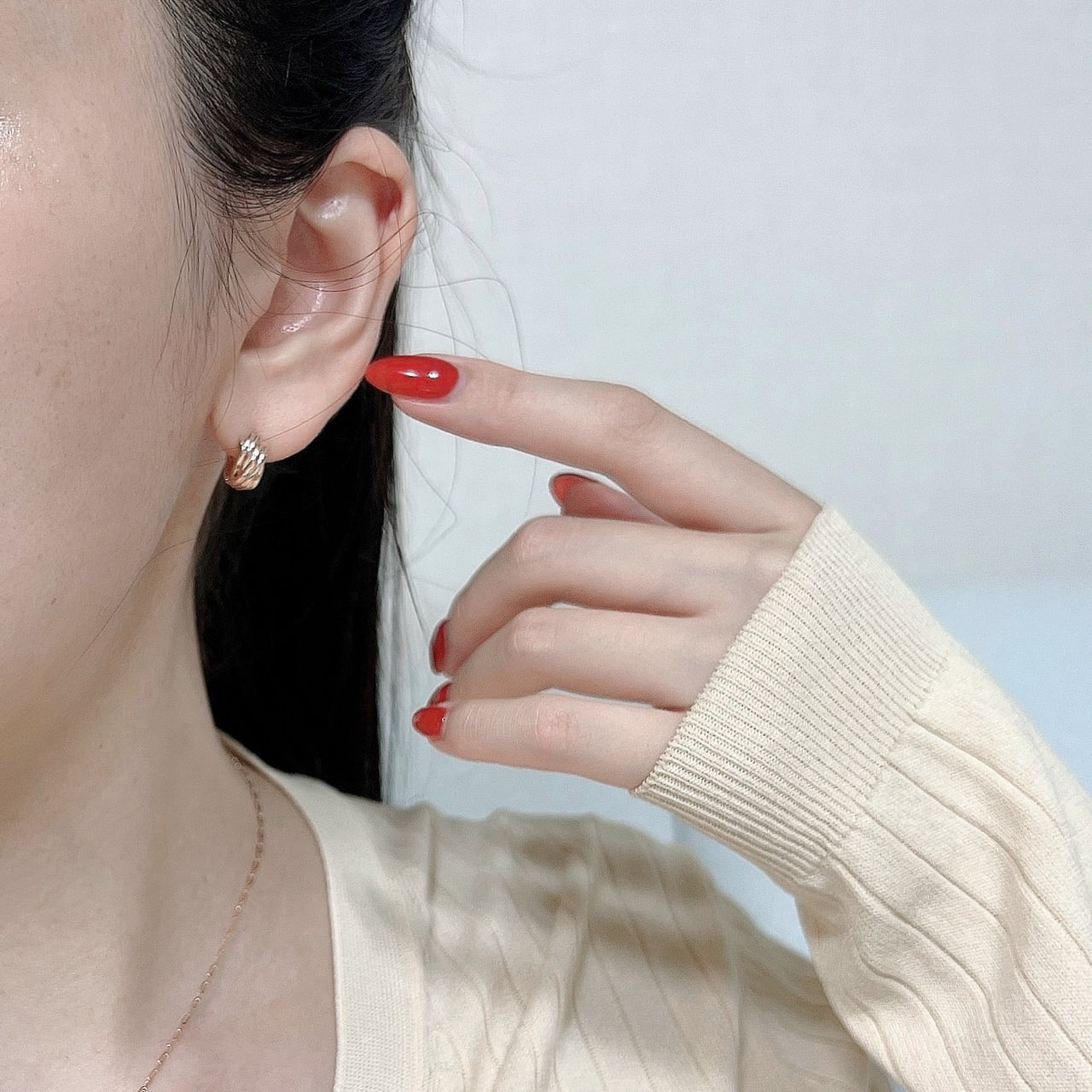 Texture Hoop Earring