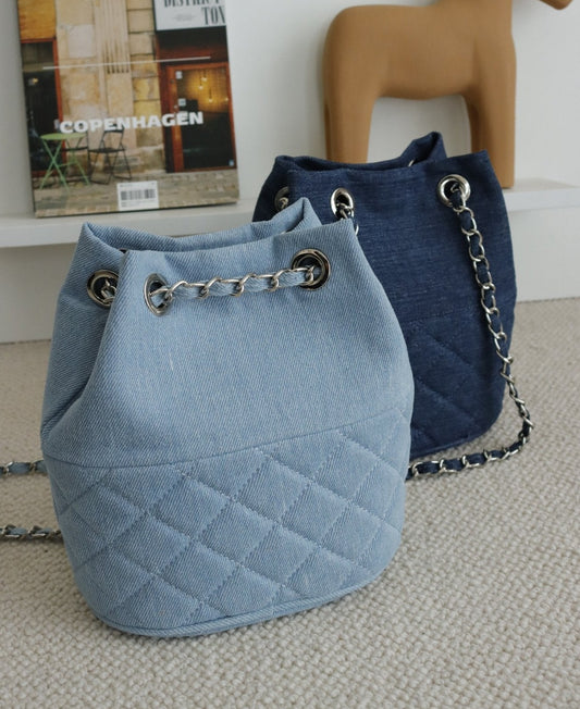Quilted Denim Chain Bag