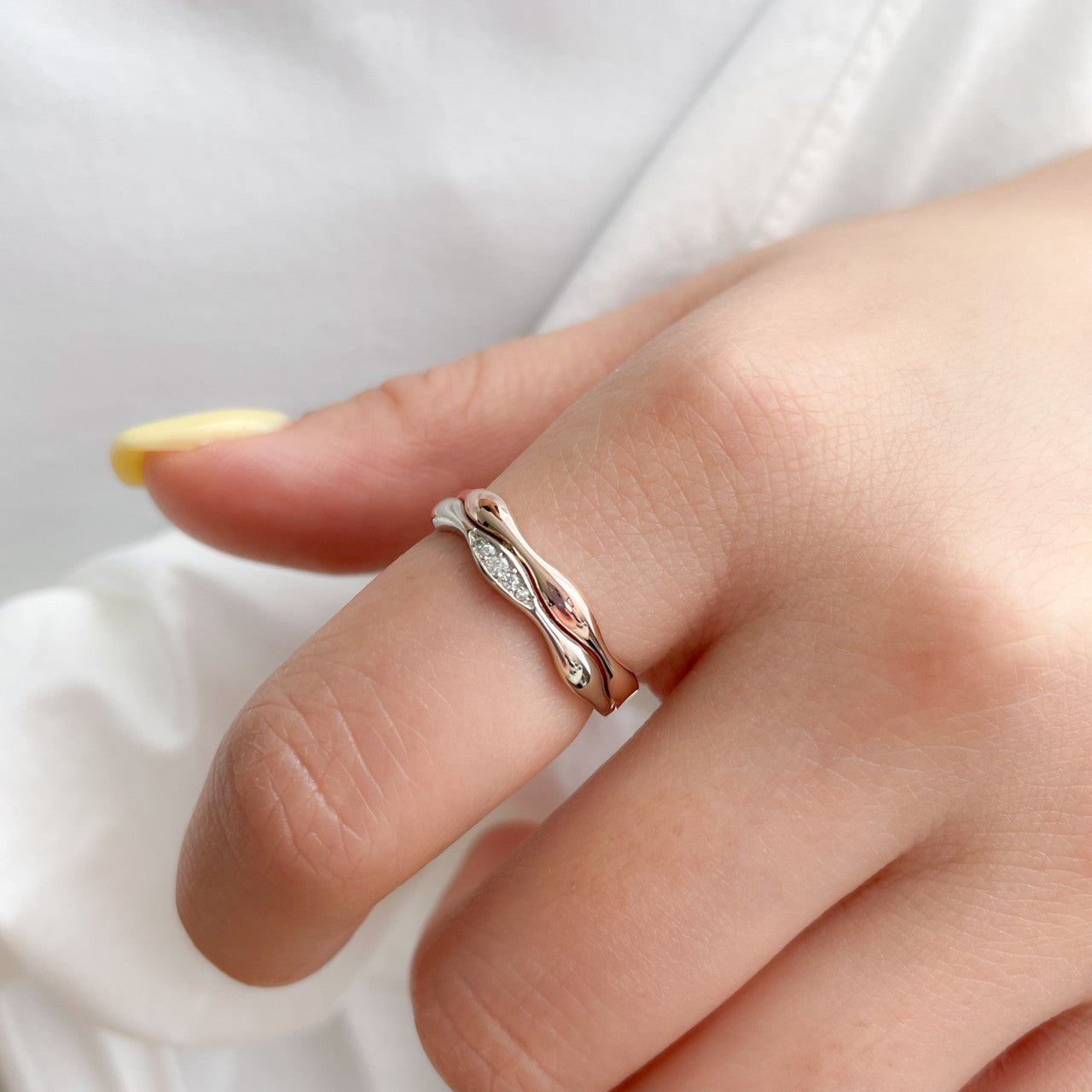 Wave Double Ring