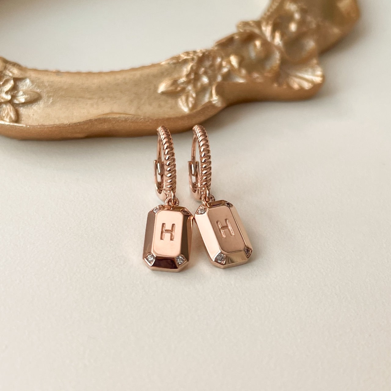 H Rectangle Earrings