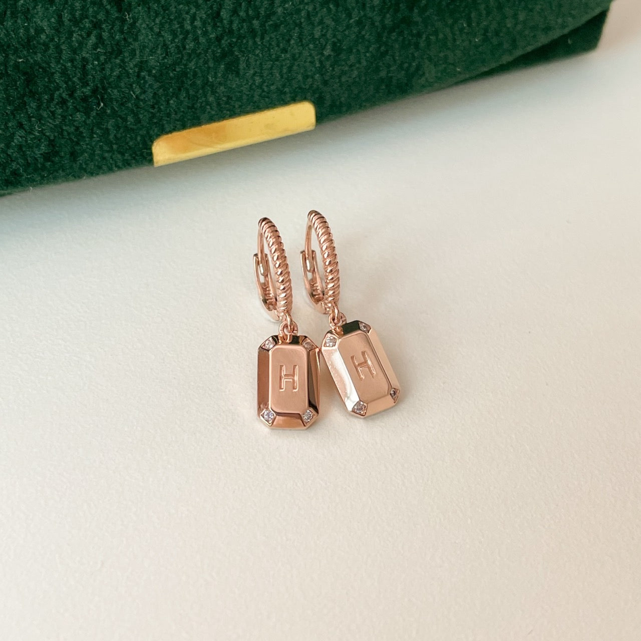H Rectangle Earrings