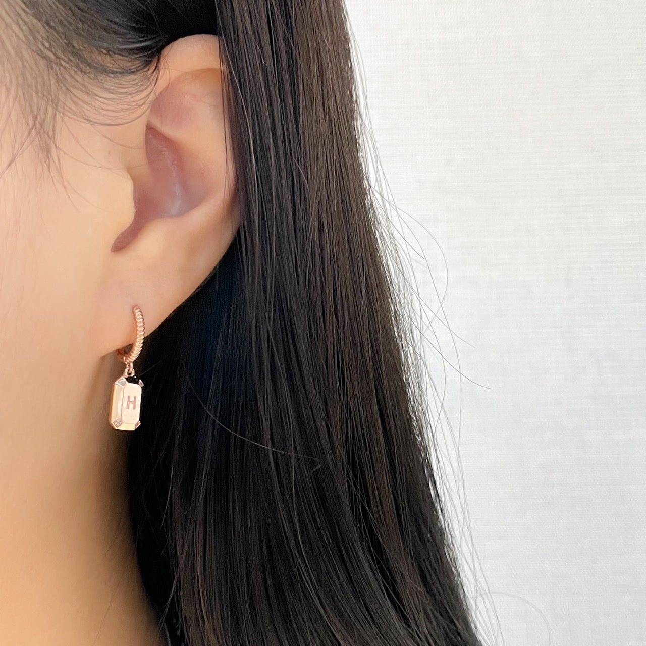 H Rectangle Earrings