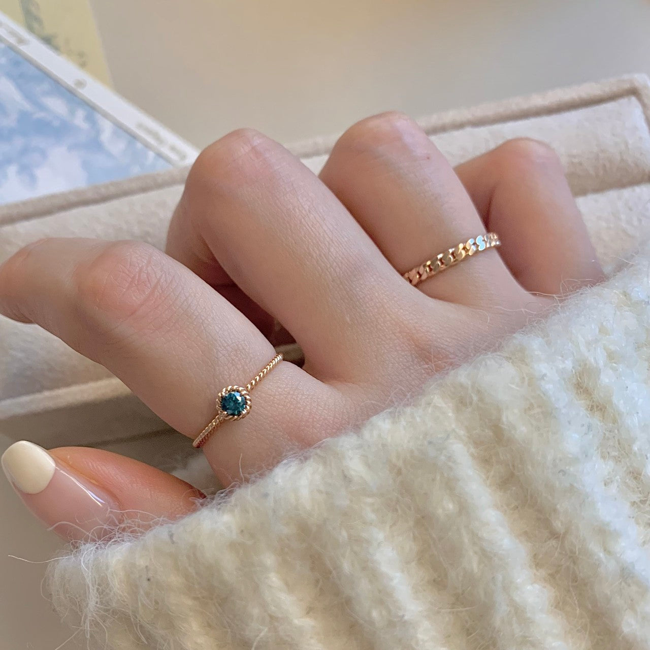 Blue Diamond & Chain Ring