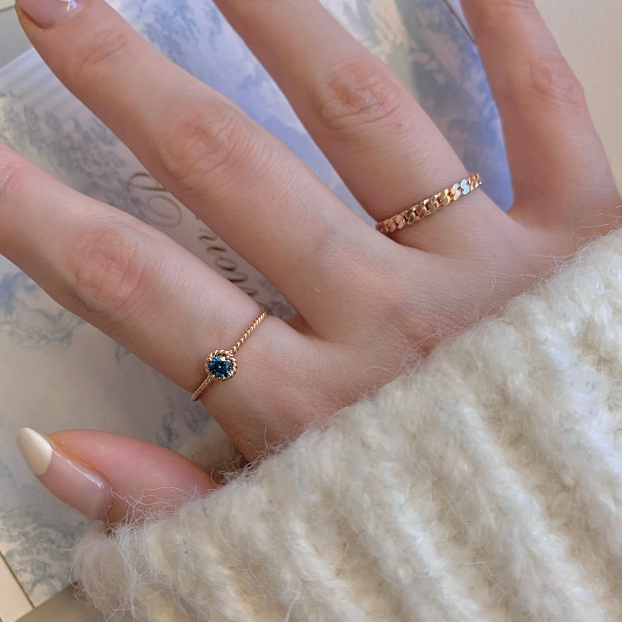 Blue Diamond & Chain Ring