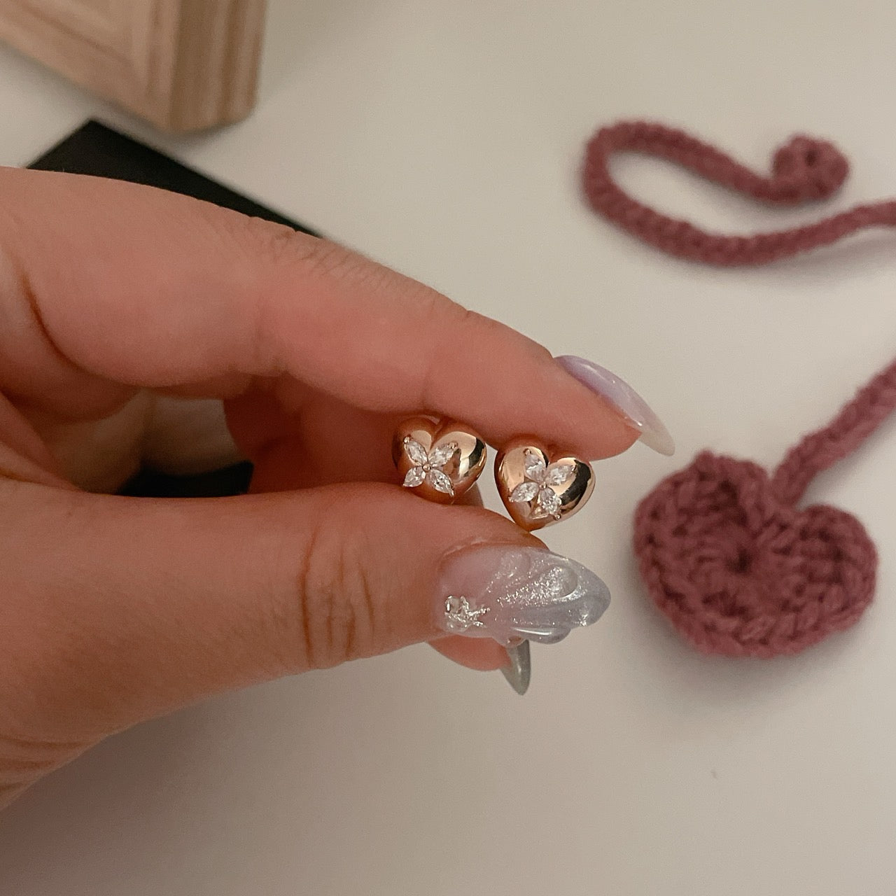 Heart Huggie Earrings