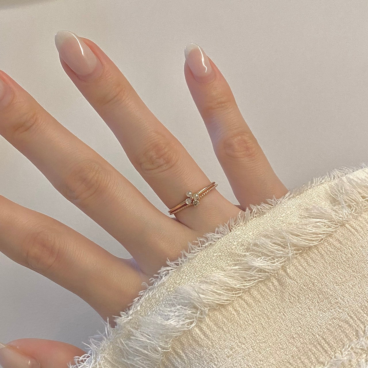 Diamond Flower Ring Set