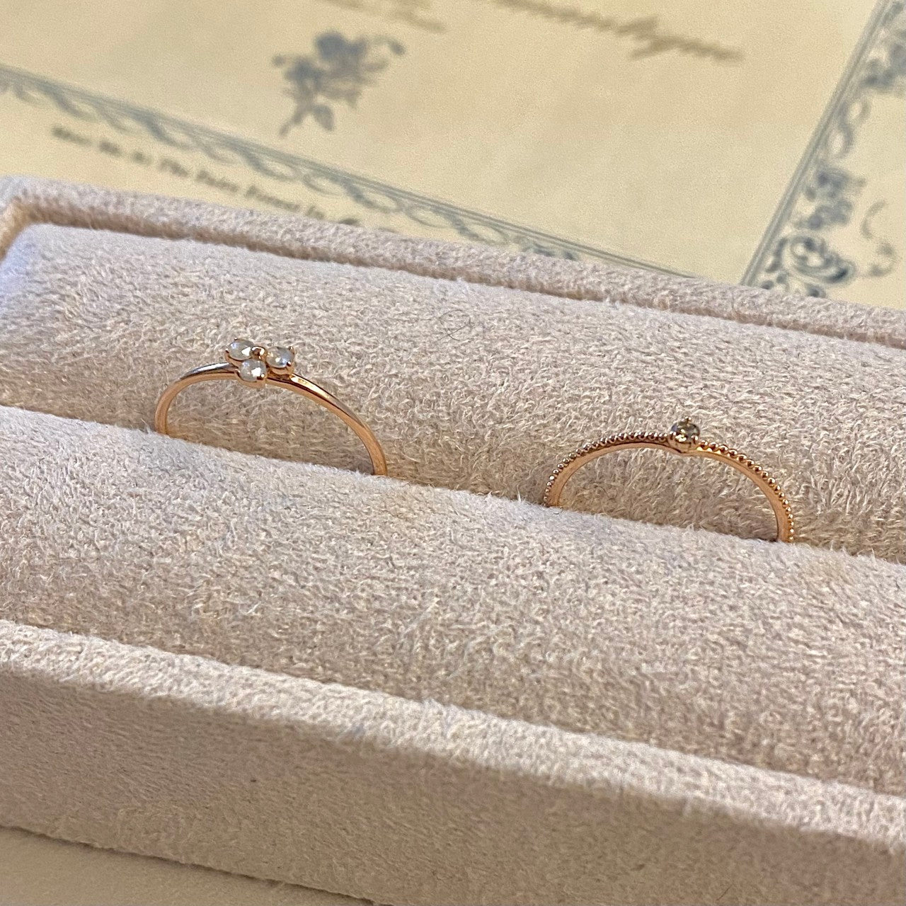 Diamond Flower Ring Set