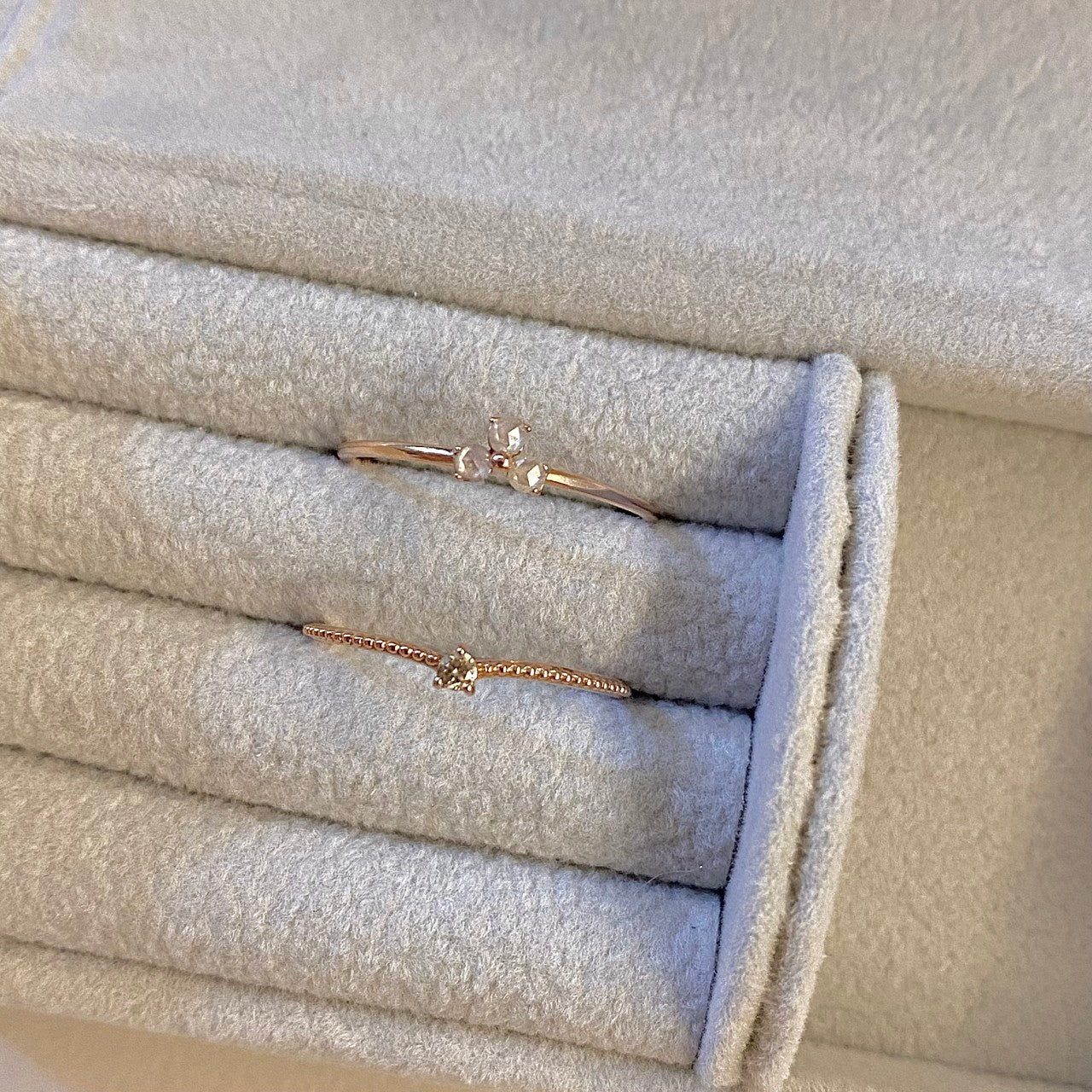 Diamond Flower Ring Set